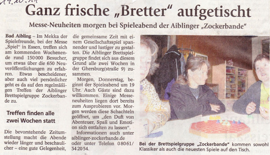 Ganz frische "Bretter" aufgetischt