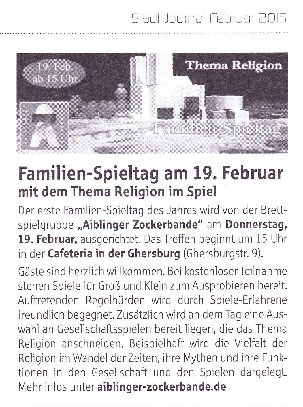 Spieletag Thema Religion