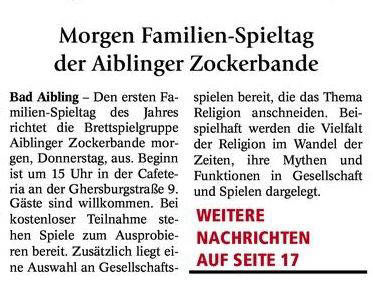 Spieltag Thema Religion