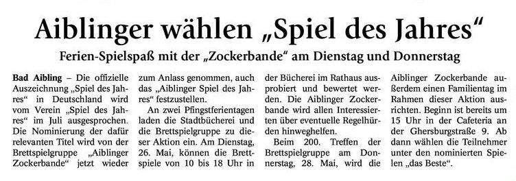 Aiblinger Spiel des Jahres