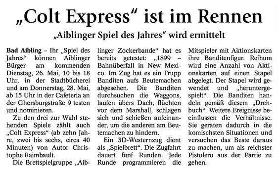 Nominierten Aiblinger Spiel des Jahres