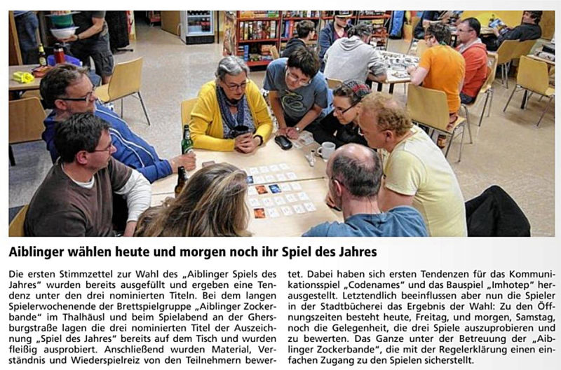 Zwischenstand Aiblinger Spiel des Jahres