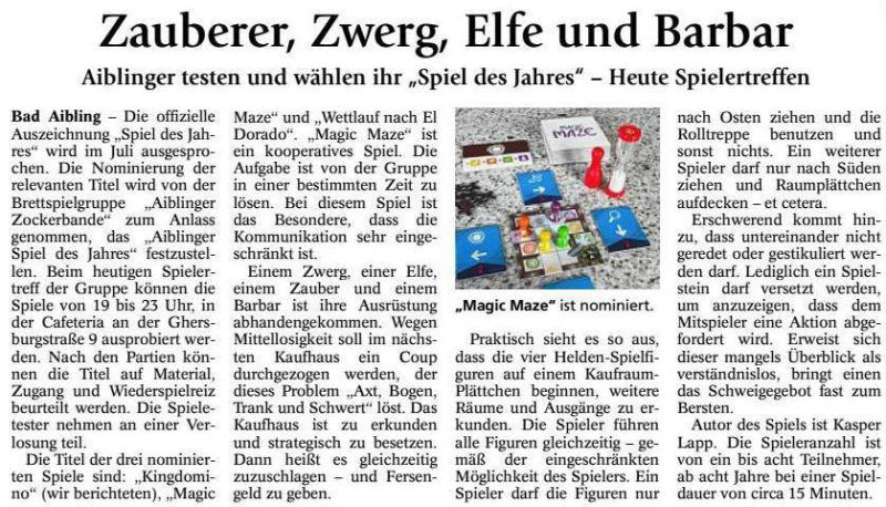Nominierten Spiel des Jahres